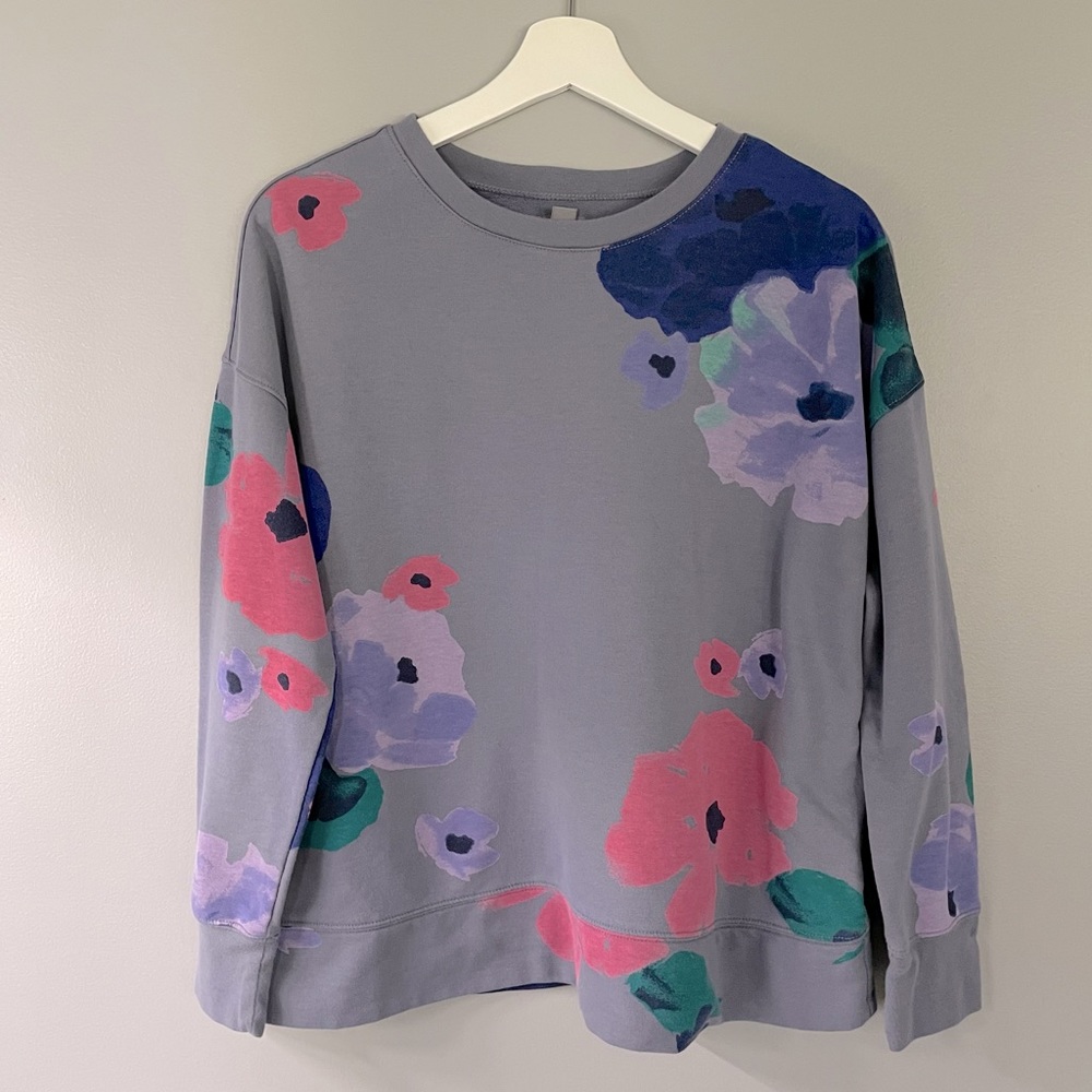 Aerie watercolor flower sweatshirt